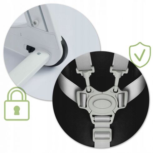 Scaun de masa cu roti Ricokids Tugo - Negru, Culoare: Negru,poza 4