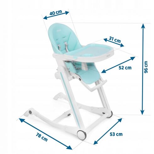 Scaun de masa cu roti Ricokids Tugo - Turcoaz, Culoare: Turquoise,poza 7