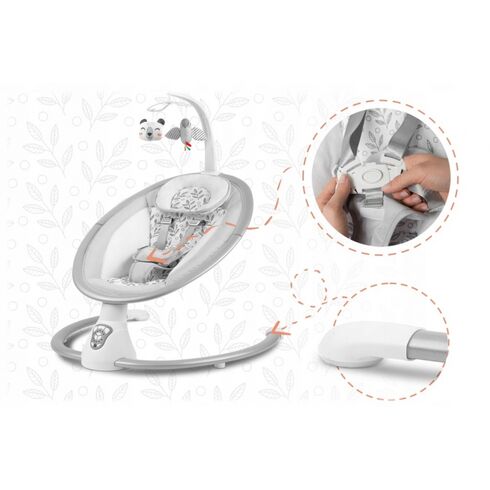 Leagan electric cu vibratii, muzica si jucarii Ricokids 705000, Gri,poza 3