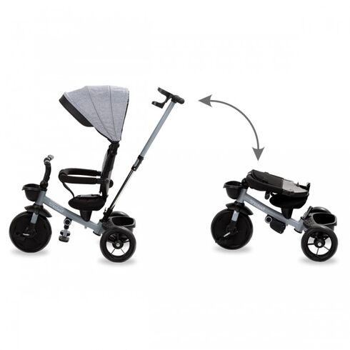 Tricicleta cu sezut rotativ si roti cu spuma EVA Kidwell Axel - Gri, Culoare: Gri,poza 4