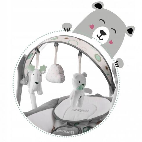 Leagan electric cu muzica Ricokids 7321 - Gri, Culoare: Gri,poza 3