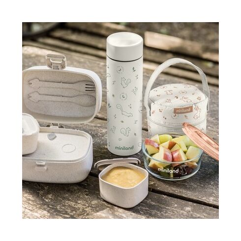 Termos Lichide 450 ml Natur Bunny Miniland Baby, Culoare: Rosu, Cantitate: 450ml,poza 3