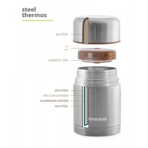 Termos mancare solida 600 ml Miniland Baby, Culoare: Gri, Cantitate: 600ml,poza 4