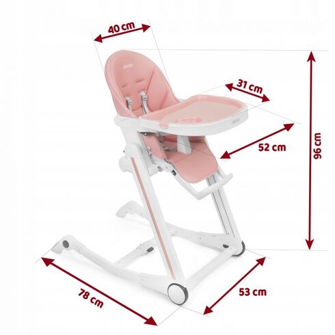 Scaun de masa cu roti Ricokids Tugo - Roz, Culoare: Roz,poza 7