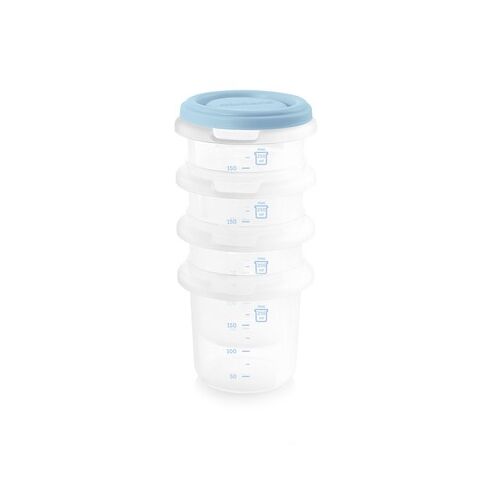 Set 4 Recipiente Plastic 250 ml Azure Miniland, Culoare: Albastru, Cantitate: 250ml,poza 3