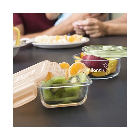 Set de 4 Recipiente etanșe din Sticlă 160 ml Bunny Miniland Baby, Culoare: Roz,poza 3