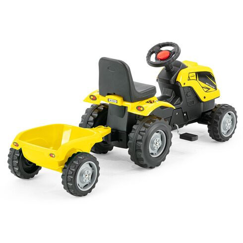 Tractor cu pedale si remorca Micromax MMX Galben, Culoare: Galben - poza 5 - ExclusivMAG.ro
