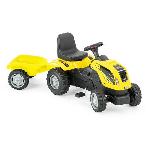 Tractor cu pedale si remorca Micromax MMX Galben, Culoare: Galben  - ExclusivMAG.ro