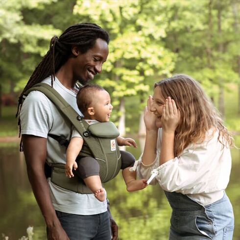 Marsupiu Ergobaby OMNI Breeze Olive, Culoare: Verde,poza 3