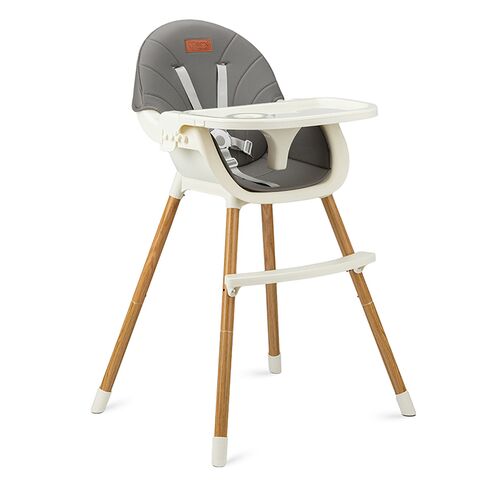 Scaun de masa copii Momi Flovi, Piele ecologica, Dark Grey, Culoare: Gri