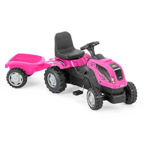 Tractor cu pedale si remorca Micromax MMX Roz, Culoare: Roz