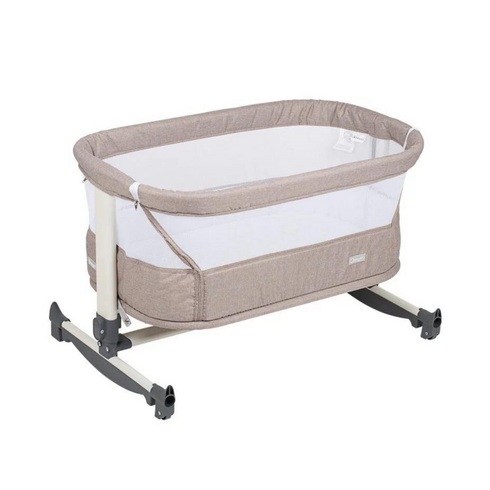 Patut co-sleeper BabyGo Vivaldi Beige, Culoare: Crem, Dimensiuni: 80x50,poza 2