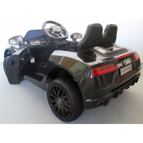 Masinuta electrica cu telecomanda, roti EVA, scaun piele Audi R8 R-Sport Negru, Culoare: Negru, Capacitate acumulator: 6V,poza 3  - ExclusivMAG.ro Masinuta electrica cu telecomanda, roti EVA, scaun piele Audi R8 R-Sport Negru, Culoare: Negru, Capacitate acumulator: 6V,poza 3