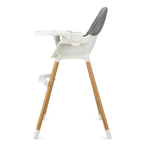 Scaun de masa copii Momi Flovi, Piele ecologica, Dark Grey, Culoare: Gri,poza 3