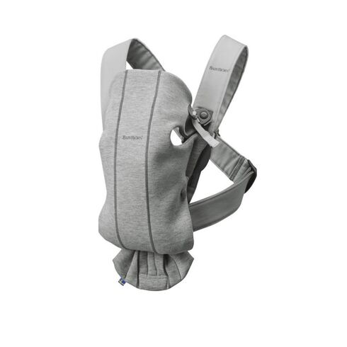 Marsupiu anatomic Mini BabyBjorn, cu pozitii multiple Light Grey, 3D Jersey, Culoare: Gri deschis