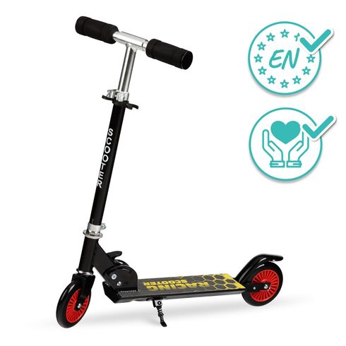 Trotineta copii, QKIDS, FLO Black, Rulmenti ABEC-9, Roti poliuretan 85A, Culoare: Negru