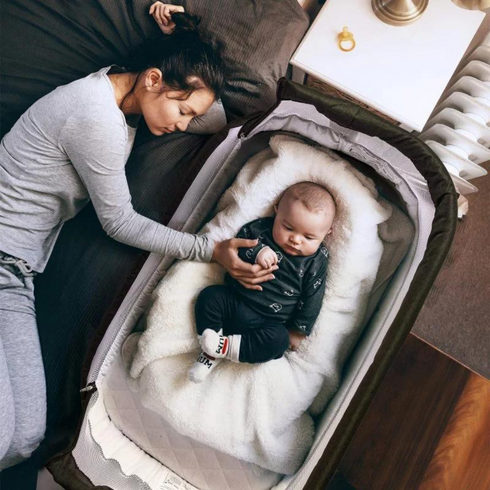 Patut co-sleeper BabyGo Vivaldi Gold, Culoare: Negru, Dimensiuni: 80x50,poza 6