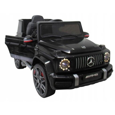 Masinuta electrica cu telecomanda, roti EVA, scaun piele Mercedes G63 Negru, Culoare: Negru,poza 3