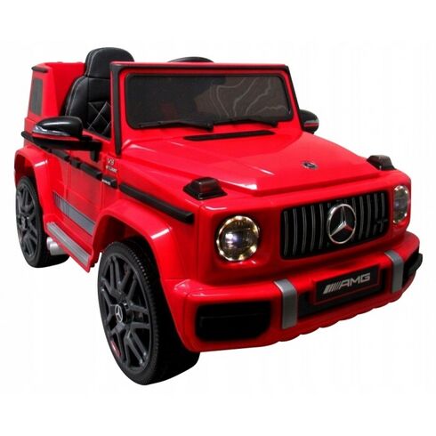 Masinuta electrica cu telecomanda, roti EVA, scaun piele Mercedes G63 Rosu, Culoare: Rosu,poza 2