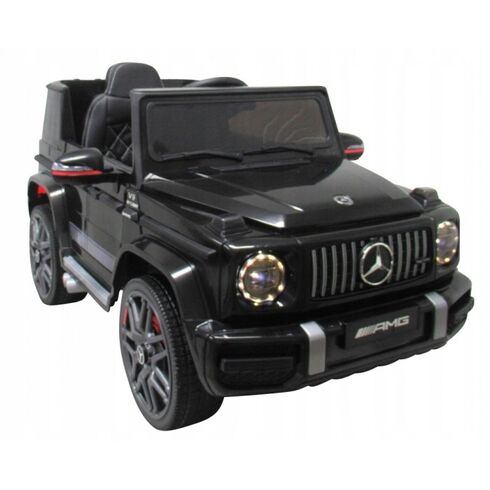Masinuta electrica cu telecomanda, roti EVA, scaun piele Mercedes G63 Negru, Culoare: Negru,poza 2