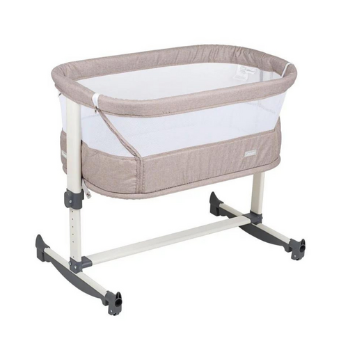 Patut co-sleeper BabyGo Vivaldi Beige, Culoare: Crem, Dimensiuni: 80x50,poza 5