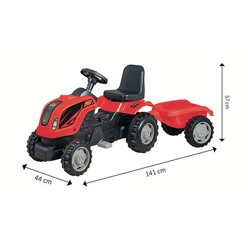 Tractor cu pedale si remorca Micromax MMX Verde Inchis, Culoare: Verde inchis,poza 2  - ExclusivMAG.ro Tractor cu pedale si remorca Micromax MMX Verde Inchis, Culoare: Verde inchis,poza 2