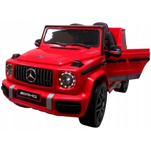 Masinuta electrica cu telecomanda, roti EVA, scaun piele Mercedes G63 Rosu, Culoare: Rosu,poza 3