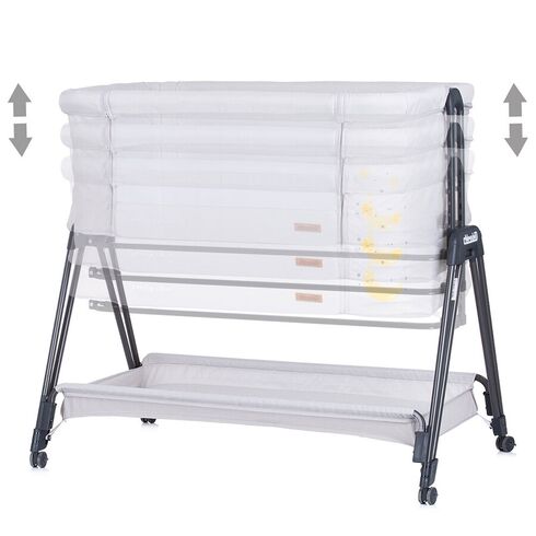 Patut Co-Sleeper Chipolino Pretty Close platinum, Culoare: Gri deschis - poza 3 - ExclusivMAG.ro