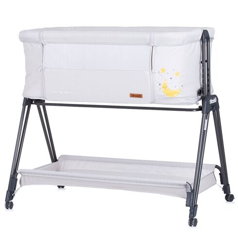 Patut Co-Sleeper Chipolino Pretty Close platinum, Culoare: Gri deschis