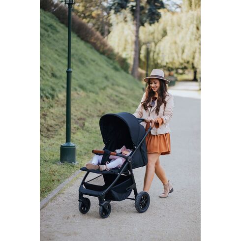 Carucior sport cu roti gonflabile (max. 22 Kg) 4Baby STINGER AIR Negru, Culoare: Negru,poza 4