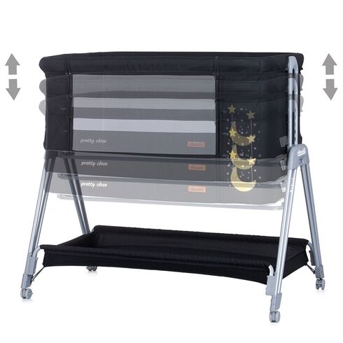 Patut Co-Sleeper Chipolino Pretty Close raven, Culoare: Negru,poza 3