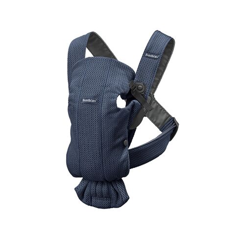 Marsupiu anatomic cu multiple pozitii de purtare Mini Navy Blue 3D Mesh BabyBjorn, Culoare: Albastru