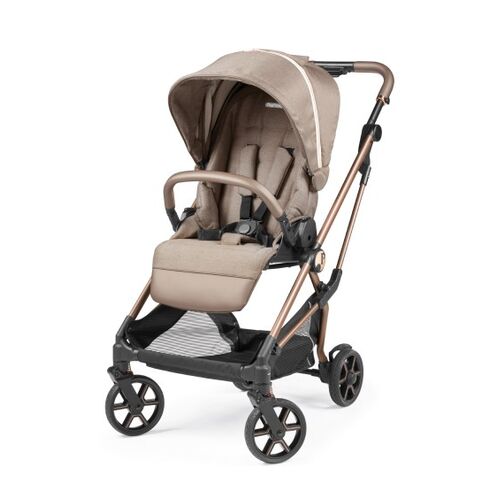 Carucior 3 in 1 Peg Perego Vivace, Lounge, 0 - 22 kg, Mon Amour, Bej / Roz, Culoare: Crem,poza 4