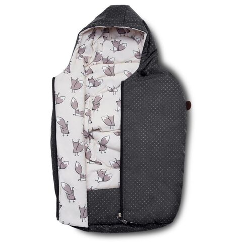 Port Bebe sac Tulip 0-15 luni Fox ABC Design 2020, Culoare: Alb/Negru,poza 2