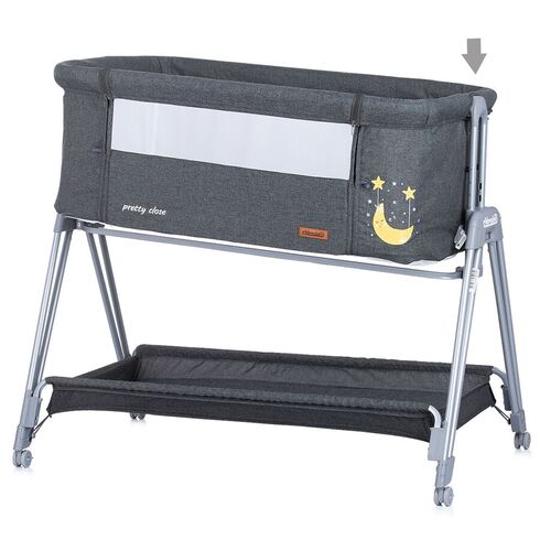 Patut Co-Sleeper Chipolino Pretty Close anthracite, Culoare: Gri,poza 5