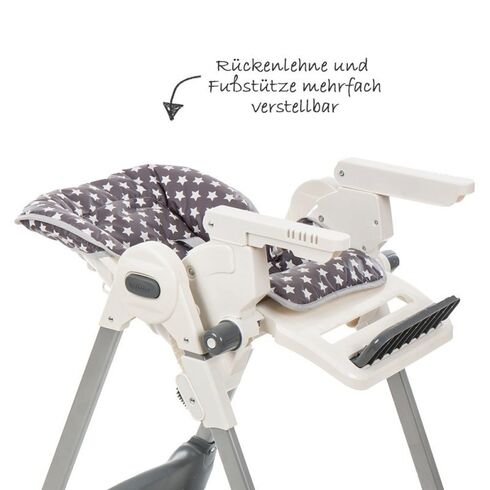 Scaun inalt pentru masa Aron Star Fillikid, Culoare: Alb/Gri,poza 2