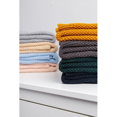 Paturica de bumbac tricotata Sensillo 100x80 cm Albastru Inchis, Culoare: Albastru,poza 4