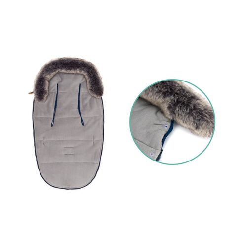 Sac de iarna cu guler blanita detasabil, pentru carucior, Navy, 100x50 cm, Fillikid, Culoare: Albastru,poza 6