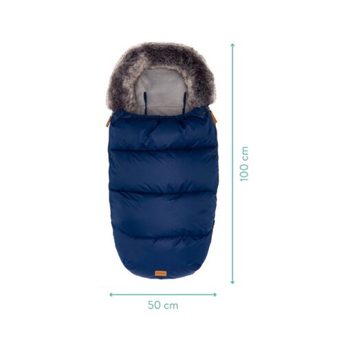 Sac de iarna cu guler blanita detasabil, pentru carucior, Navy, 100x50 cm, Fillikid, Culoare: Albastru,poza 10