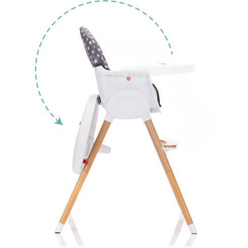 Scaun inalt pentru masa Paul Star Grey Fillikid, Culoare: Alb/Gri,poza 5