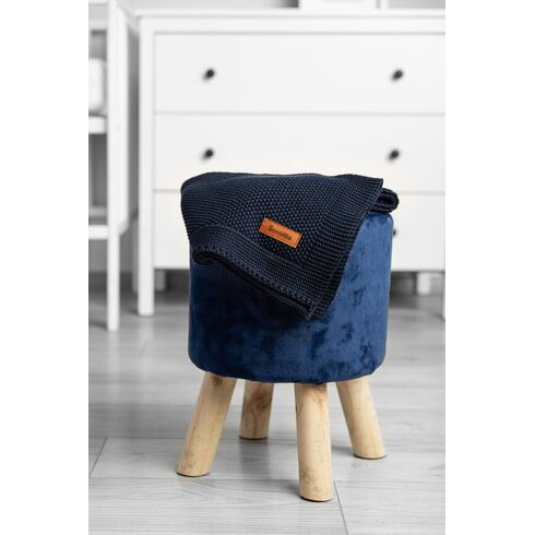 Paturica de bumbac tricotata Sensillo 100x80 cm Albastru Inchis, Culoare: Albastru,poza 8