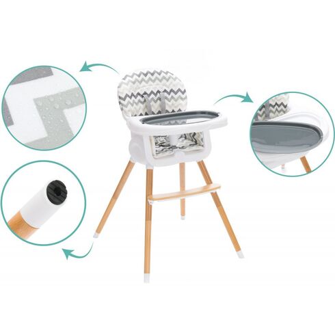 Scaun inalt pentru masa Paul Zick-Zack Fillikid, Culoare: Multicolor,poza 6