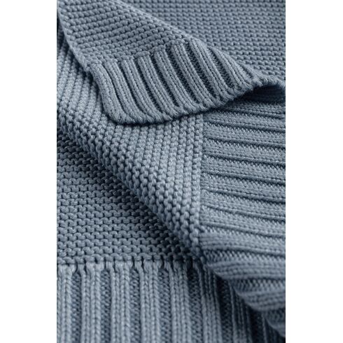 Paturica de bumbac si bambus Sensillo 100x80 cm Jeans, Culoare: Blue - poza 3 - ExclusivMAG.ro