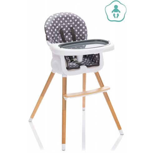 Scaun inalt pentru masa Paul Star Grey Fillikid, Culoare: Alb/Gri,poza 3