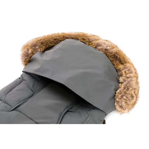 Sac de iarna cu guler blanita detasabil, pentru carucior, Grey, 100x50 cm, Fillikid, Culoare: Gri,poza 3