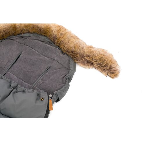Sac de iarna cu guler blanita detasabil, pentru carucior, Grey, 100x50 cm, Fillikid, Culoare: Gri,poza 5
