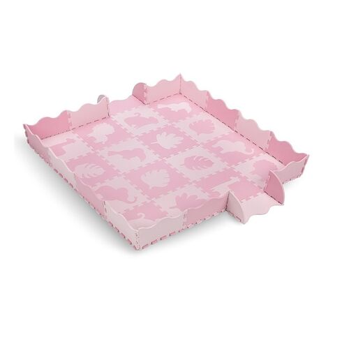 Covoras de joaca Puzzle 150x150 cm, Momi Zawi - Pink, Culoare: Roz