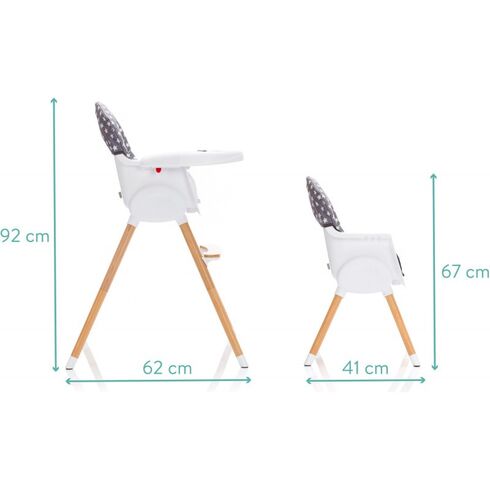 Scaun inalt pentru masa Paul Star Grey Fillikid, Culoare: Alb/Gri,poza 6