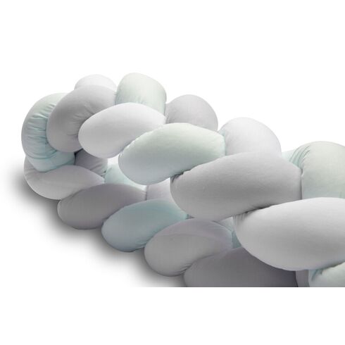 Protectie interioara pentru patut Sensillo 210 cm Menta/Gri, Culoare: Turcoaz - poza 5 - ExclusivMAG.ro