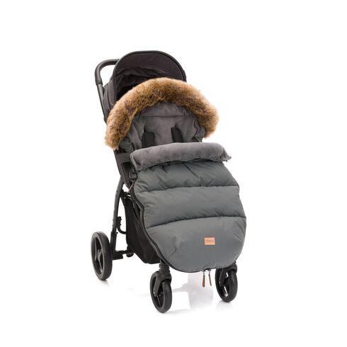 Sac de iarna cu guler blanita detasabil, pentru carucior, Grey, 100x50 cm, Fillikid, Culoare: Gri,poza 7